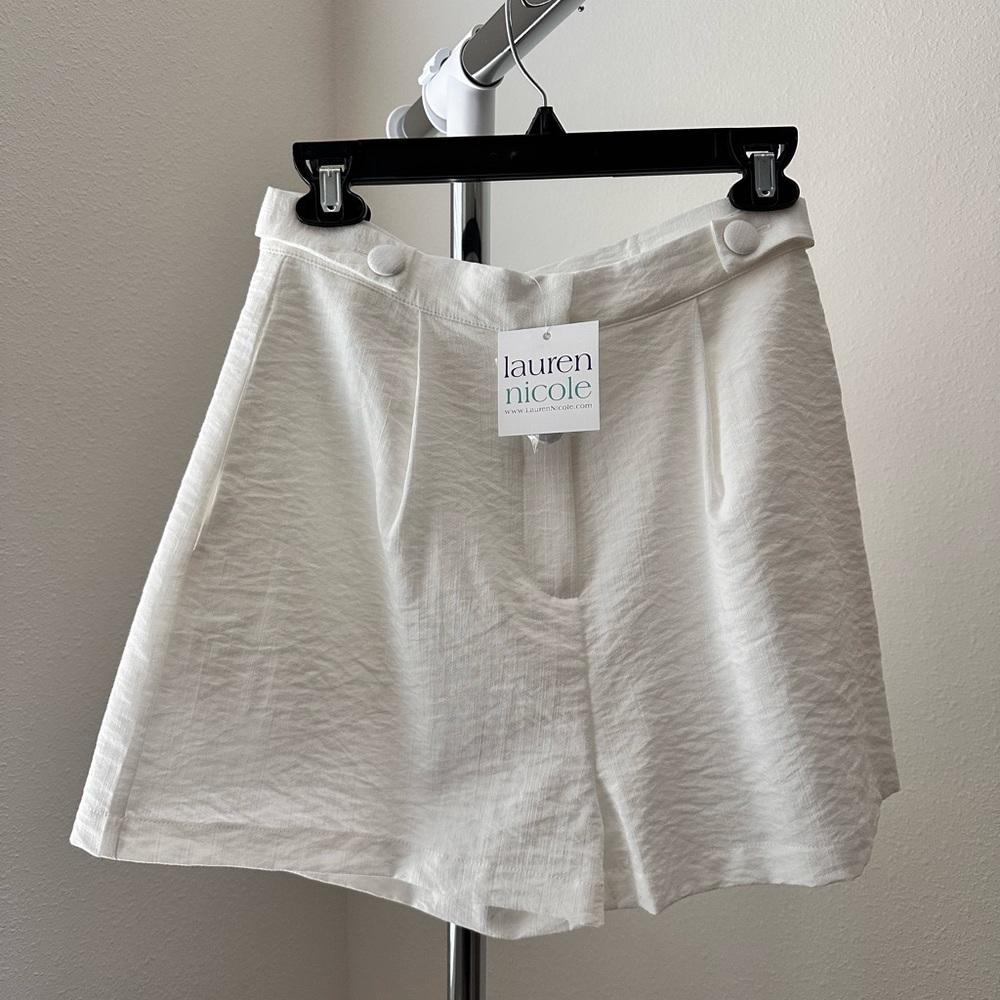 High Waist White Women's Shorts
